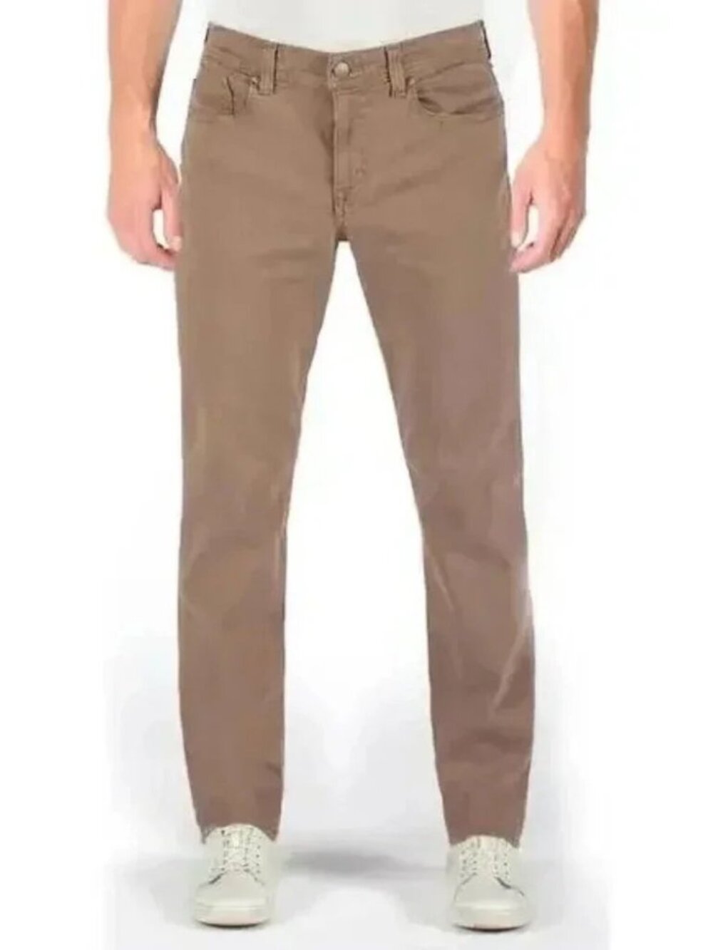 NWOT Fidelity Denim Jimmy Slim Straight Mid-Rise Stretch Jeans Brown Tan 34 x 34